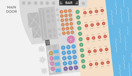 Plaza Beach tables map